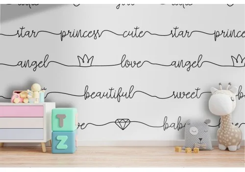 Wallpaper girl writings pattern.