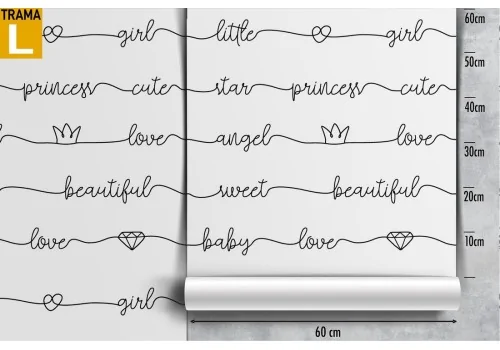 Wallpaper girl writings pattern. 2