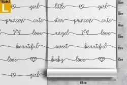 Wallpaper girl writings pattern.