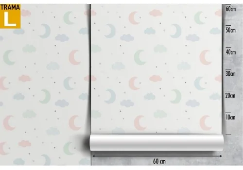 Moon and stars wallpaper decoration for children. 2
