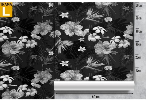 Carta da Parati fiori bianco e nero natura pattern. 2