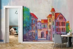 Carta da Parati dipinto piccola città