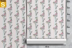 Carta da Parati Design e Stili Flora e Fauna Fiori Natura Righe e Onde