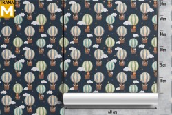 Wallpaper Decorations and Patterns Airplanes Rockets Hot Air Balloons