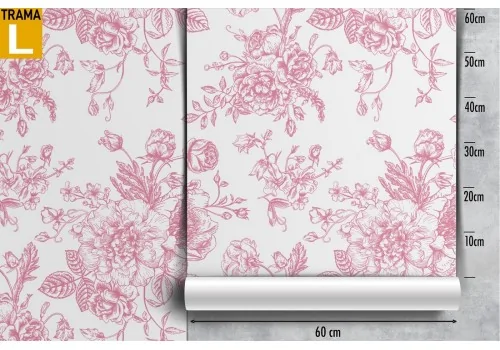 Wallpaper stylized pink flowers nature pattern. 2
