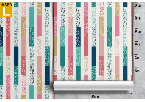 Multicolored striped wallpaper decoration. 2