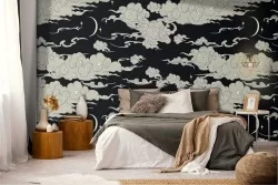 Wallpaper clouds oriental illustration pattern.