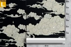 Carta da Parati nuvole illustrazione orientale pattern.
