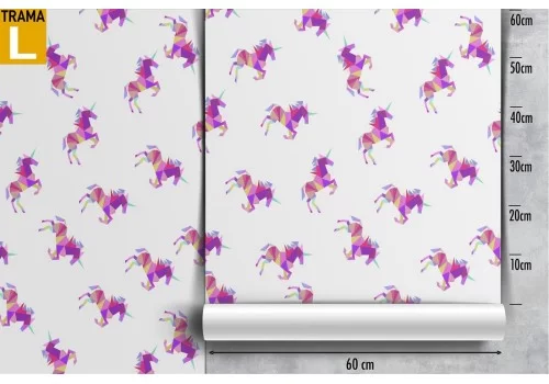 Carta da Parati unicorni design pattern fantasy bambini. 2