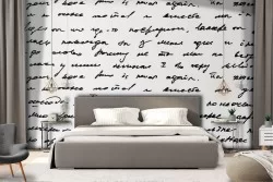 Carta da Parati scritte corsivo pattern moderno design.
