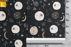 Carta da Parati lune e pianeti decorazione bambini.