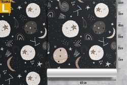 Wallpaper moons and planets children's decoration.