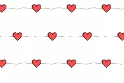 Carta da Parati catena di cuori rossi pattern.
