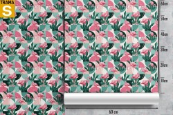 Wallpaper Design and Styles Flora and Fauna Animals Leaves Geometric Modern Tropical