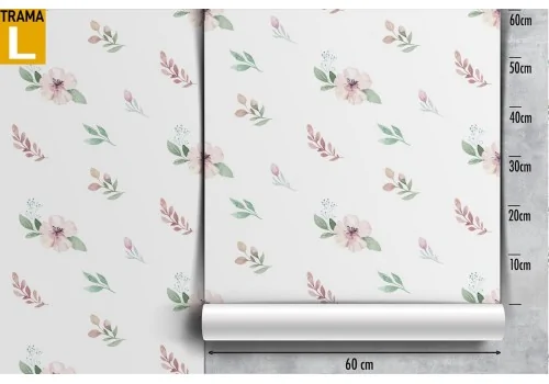 Wallpaper with stylized minimal nature leaves and flowers. 2