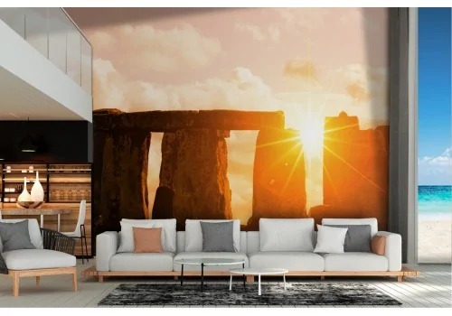 Carta da Parati paesaggio tramonto stonehenge