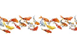 Goldfish pattern wallpaper decoration.