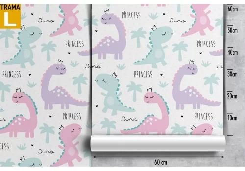 Carta da Parati dinosauri cartoon decorazione bambini. 2