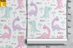 Dinosaur cartoon wallpaper kids decoration.