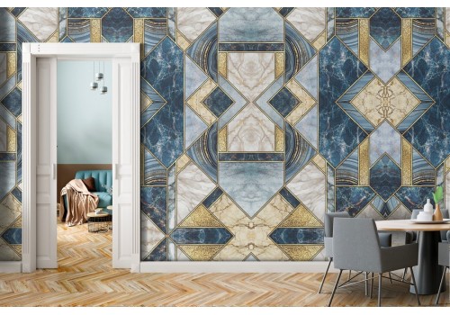 Geometric pattern wallpaper decoration.