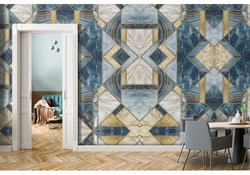 Geometric pattern wallpaper decoration.