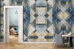 Geometric pattern wallpaper decoration.