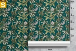 Carta da Parati Design e Stili Flora e Fauna Alberi Tropicale Foglie