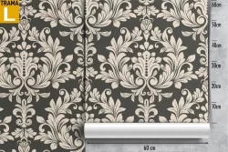 Wallpaper leaves damask pattern decoration.