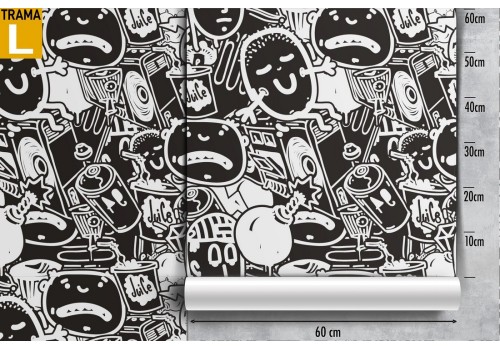 Carta da Parati personaggi cartoon pattern bambini. 2