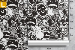 Cartoon characters wallpaper pattern for children.