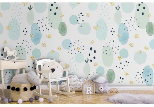 Abstract polka dot wallpaper for children.