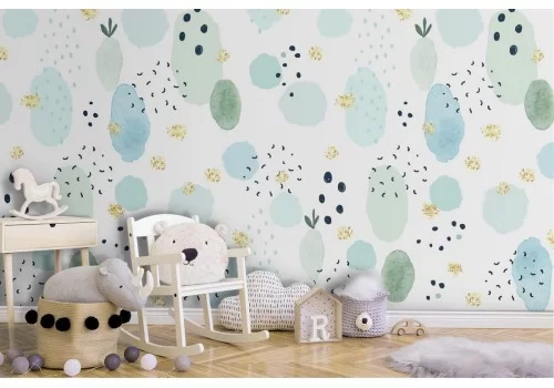 Carta da Parati a pois astratti bambini.