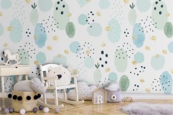 Abstract polka dot wallpaper for children.