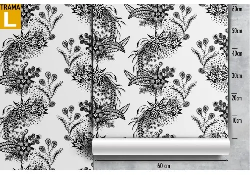 Carta da Parati fiori e foglie decorazione natura. 2