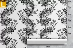 Carta da Parati fiori e foglie decorazione natura.