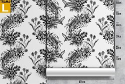 Wallpaper flowers and leaves nature decoration.