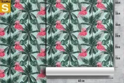 Carta da Parati Design e Stili Flora e Fauna Alberi animali Foglie Tropicale