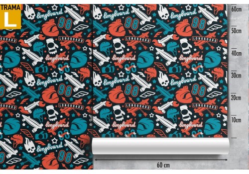Wallpaper decoration skateboard kids pattern. 2