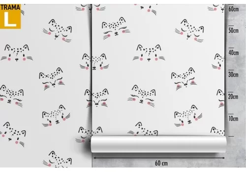 Carta da Parati gatti stilizzati decorazione bambini. 2