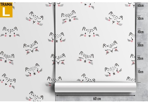 Stylized cats wallpaper children's decoration. 2