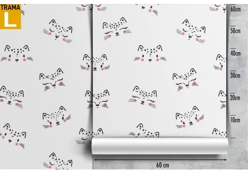Stylized cats wallpaper children's decoration. 2