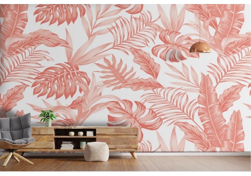 Tropical leaves stylized nature wallpaper.