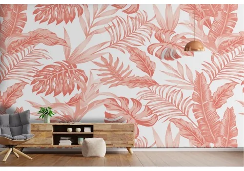 Tropical leaves stylized nature wallpaper.