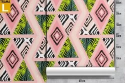 Modern tropical geometric wallpaper pattern.