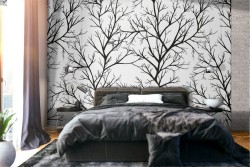 Carta da Parati alberi rami decorazione natura.