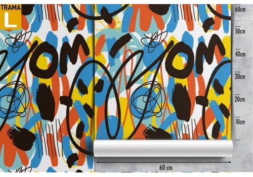 Carta da Parati graffiti street art pattern bambini. 2