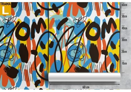 Carta da Parati graffiti street art pattern bambini. 2