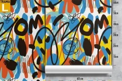 Graffiti street art pattern wallpaper for kids.
