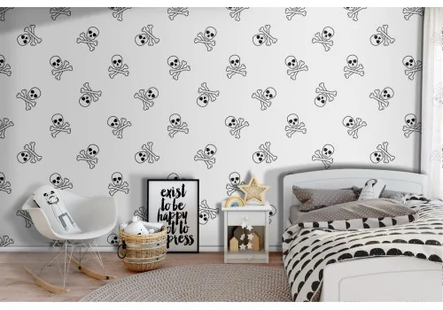Cartoon skull wallpaper decoration.