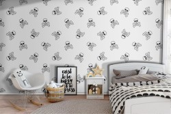 Cartoon skull wallpaper decoration.